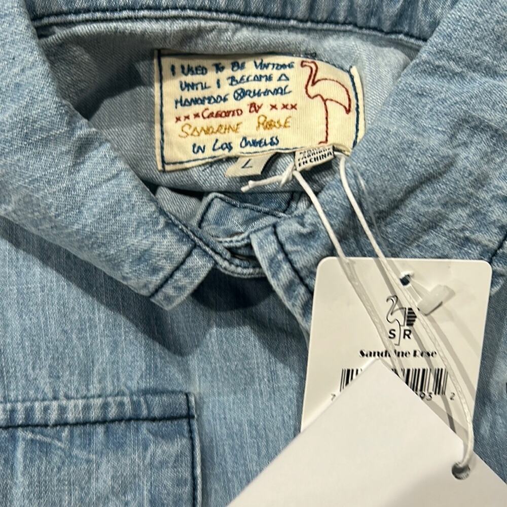 Free People x Sandrine Rose - NWT Western Short Sleeve Denim Shirt - Picture 10 of 12